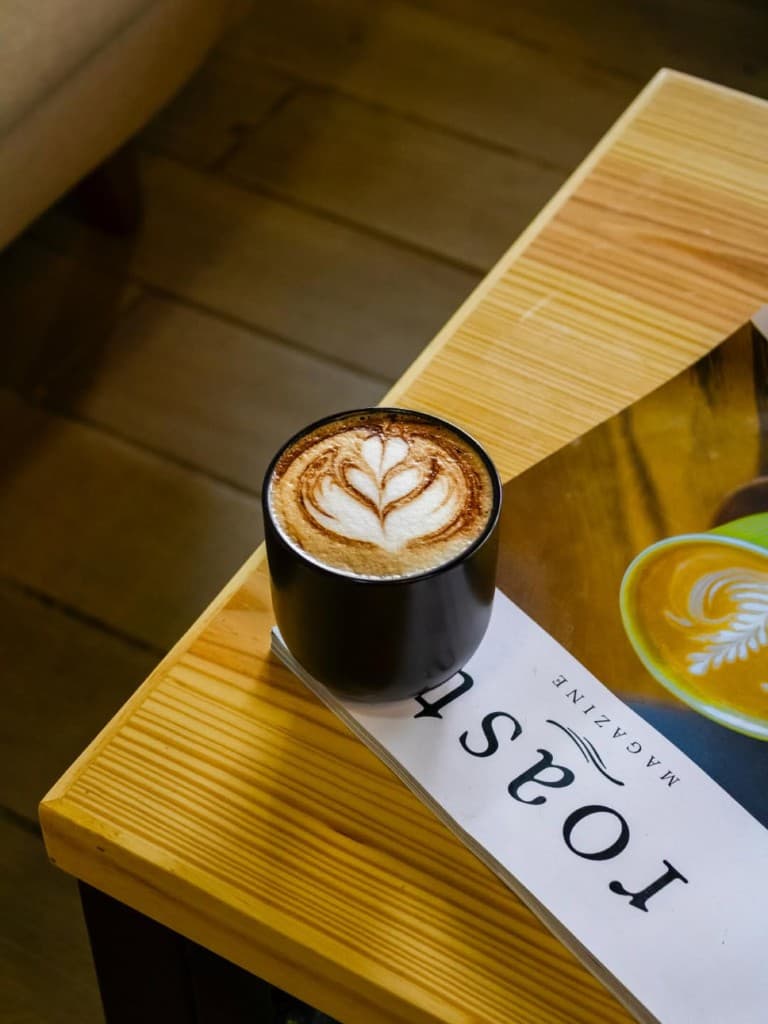 Latte art on a table